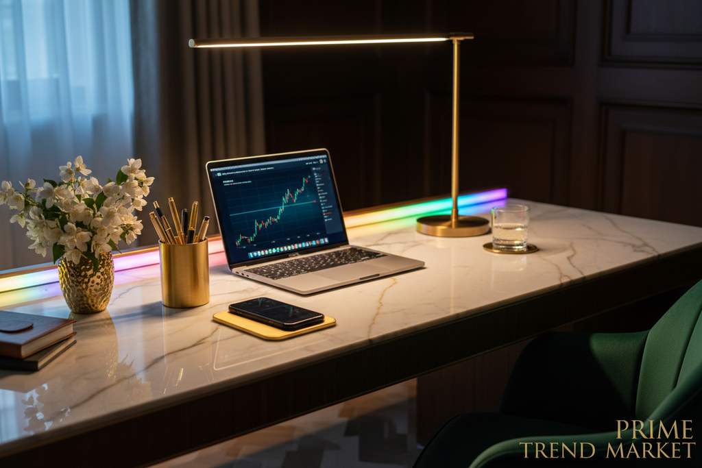 Smart Desk Setup Bundle | RGB Night Light + LED Desk Lamp & Wireless Charger — Prime Trend Market