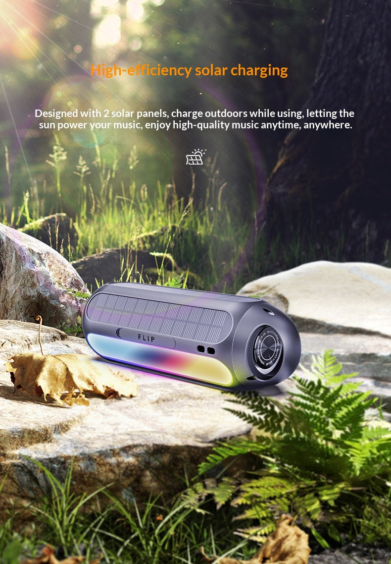 Outdoor Waterproof Bluetooth Speaker — 30W HIFI Sound, BT 5.1, RGB Lights & Solar Charging Option — Eliza & Tuan