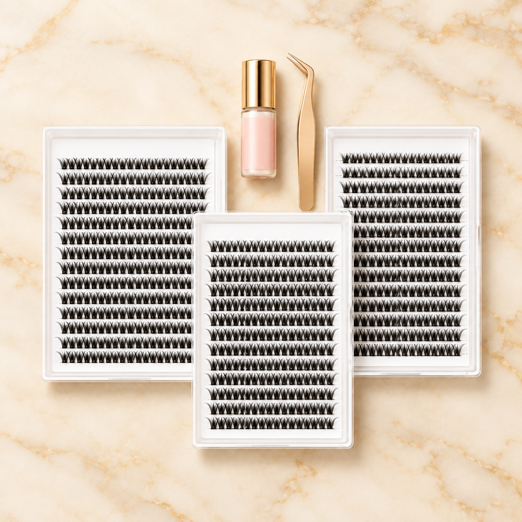 DIY Lash Extension Kit — 280pcs Individual Lash Clusters | D Curl, Thick Volume, Natural Look