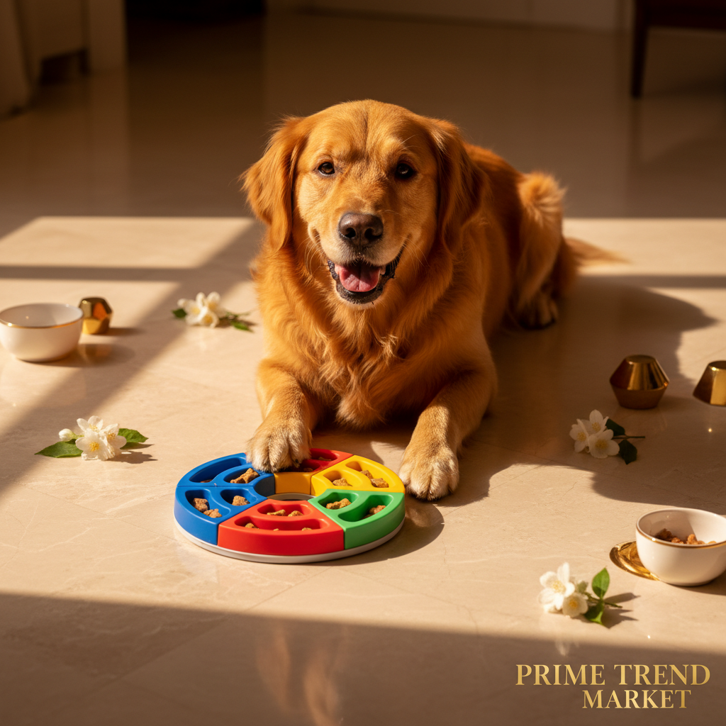 Luxury Dog IQ Puzzle Toy & Slow Feeder Treat Dispenser — BPA-Free, 3 Colors — Prime Trend Market