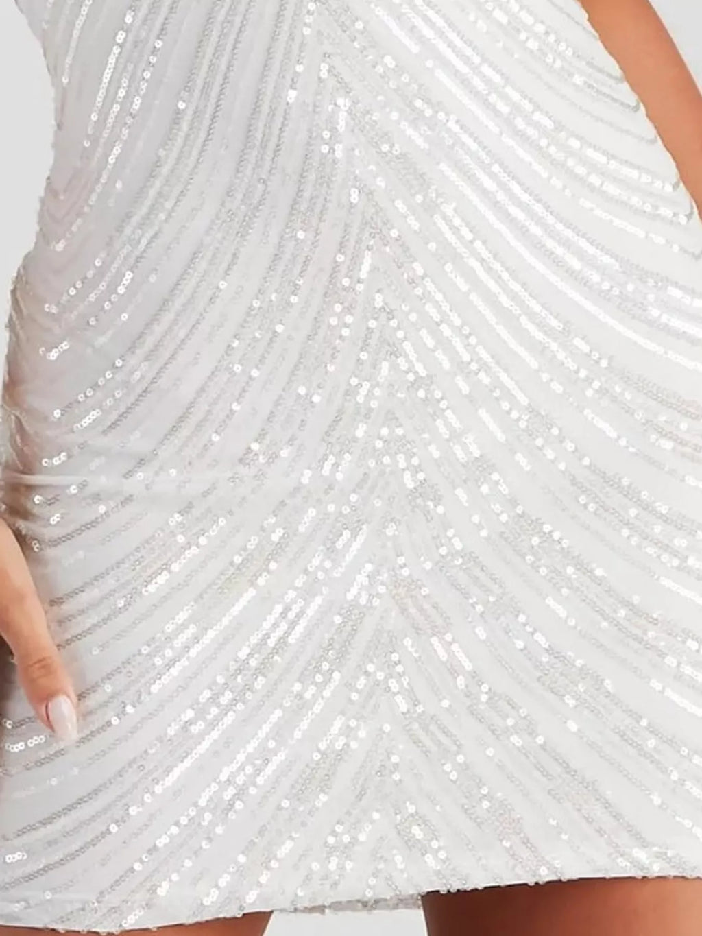 Sequin V-Neck Backless Bodycon Mini Cami Dress