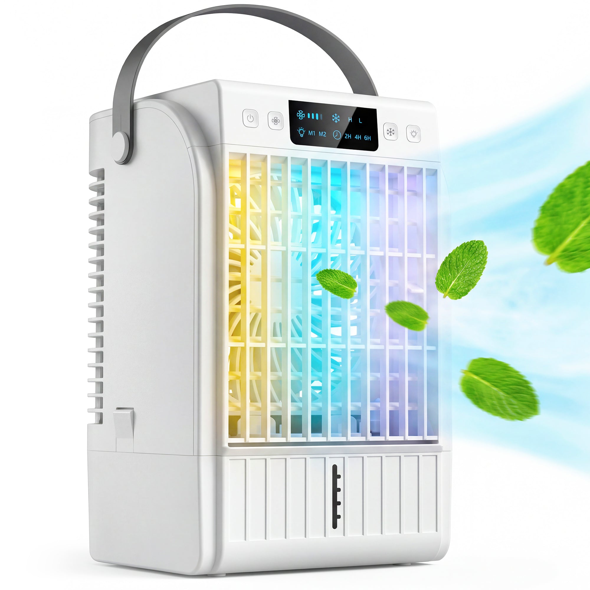 4-in-1 Portable Mini Air Conditioner — 1500ml Tank, 4 Wind Speeds, 6H Timer & RGB 7-Color LED — Prime Trend Market