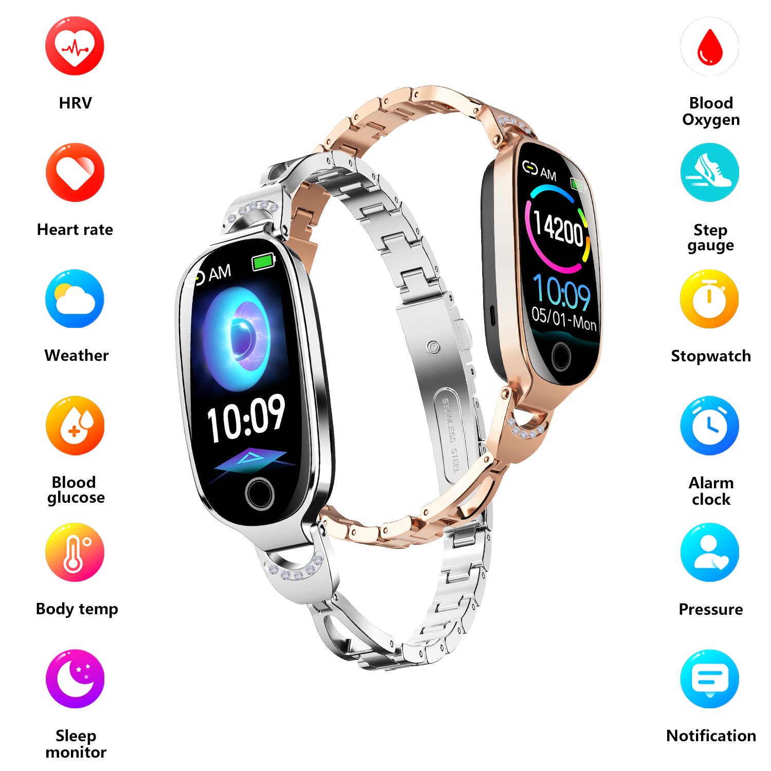 Luxury Women's Bling Smartwatch — Menstrual Cycle, Heart Rate, Remote Photography & More — Prime Trend Market