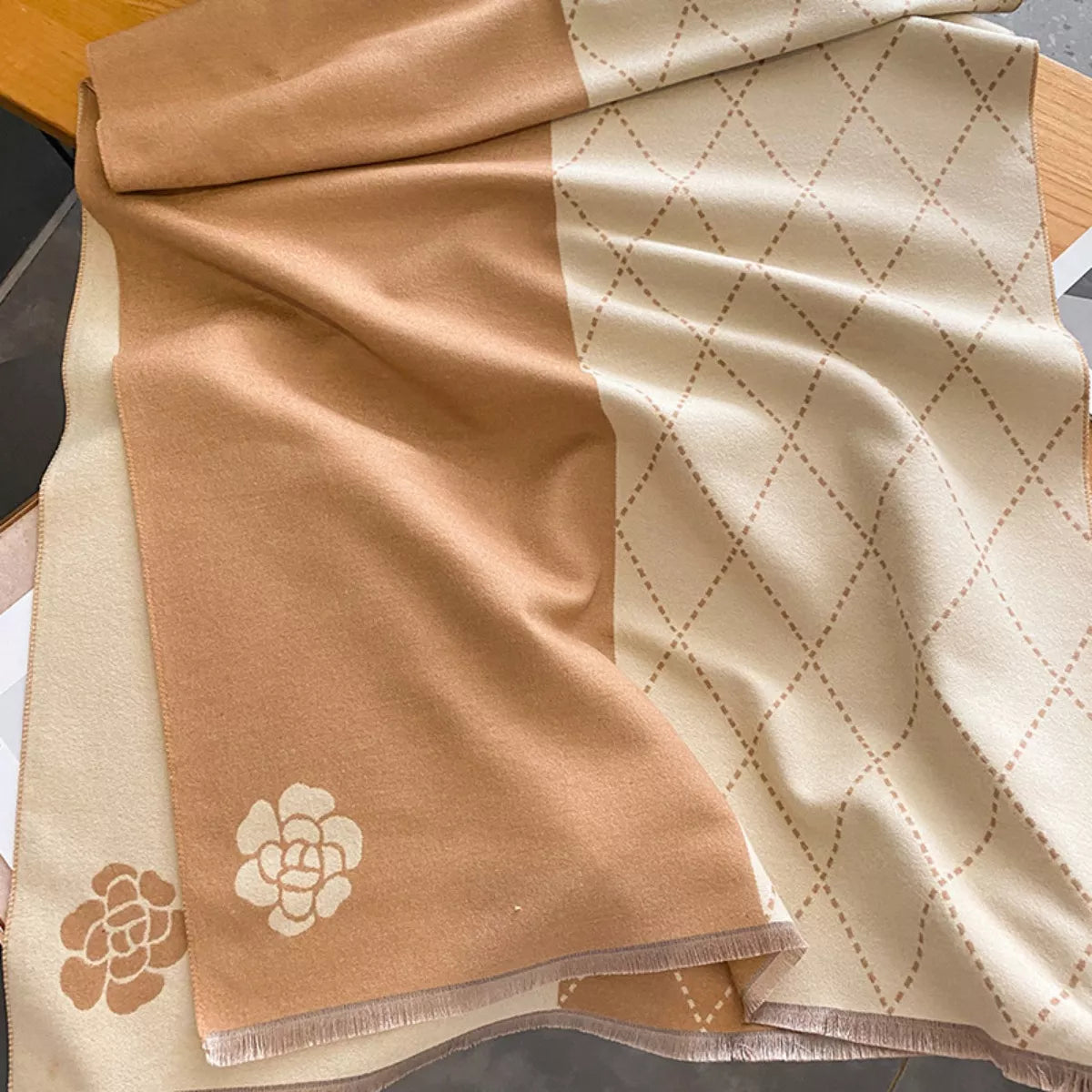 Cotton Raw-Hem Scarf