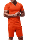 Men’s V-Neck T-Shirt & Shorts Set