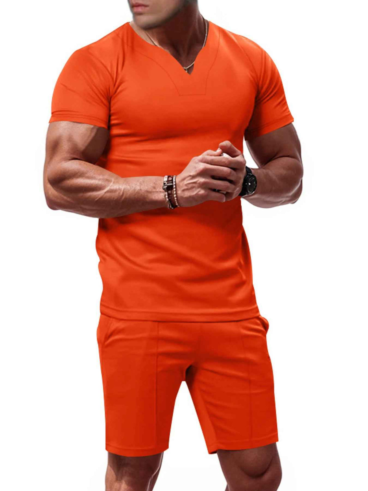 Men’s V-Neck T-Shirt & Shorts Set