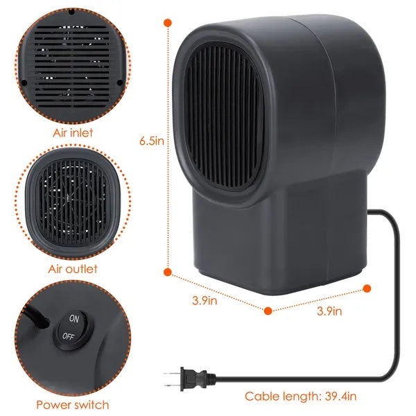 500W Portable Mini Desktop Space Heater — Fast Heating, Quiet & Energy-Saving — Prime Trend Market