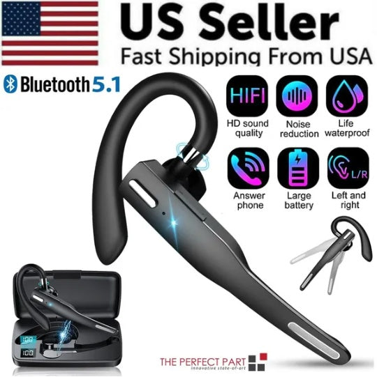 Wireless Bluetooth Earpiece | Single-Ear Headset | Noise Cancelling Dual Mic — Prime Trend Market