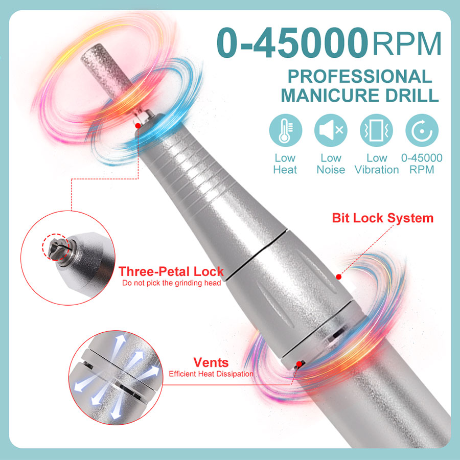 Professional Electric Nail Drill Machine | 45,000 RPM | Cordless Rechargeable | LCD Display | E-File Kit — Prime Trend Market