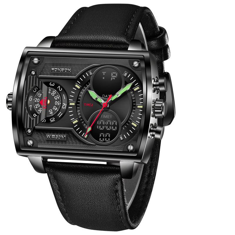 Dual Display Square Sports Watch — Luminous, Waterproof 30M, Chronograph — Prime Trend Market