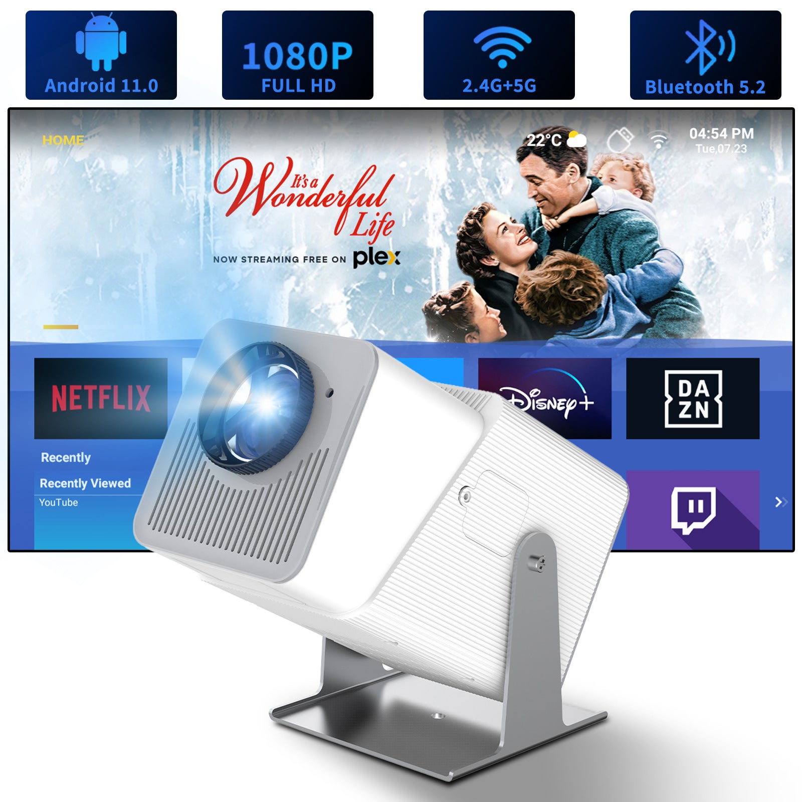 CinemaVision™ PTZ Mini Projector — 720P Smart Home Theater with Pan-Tilt Design — Prime Trend Market