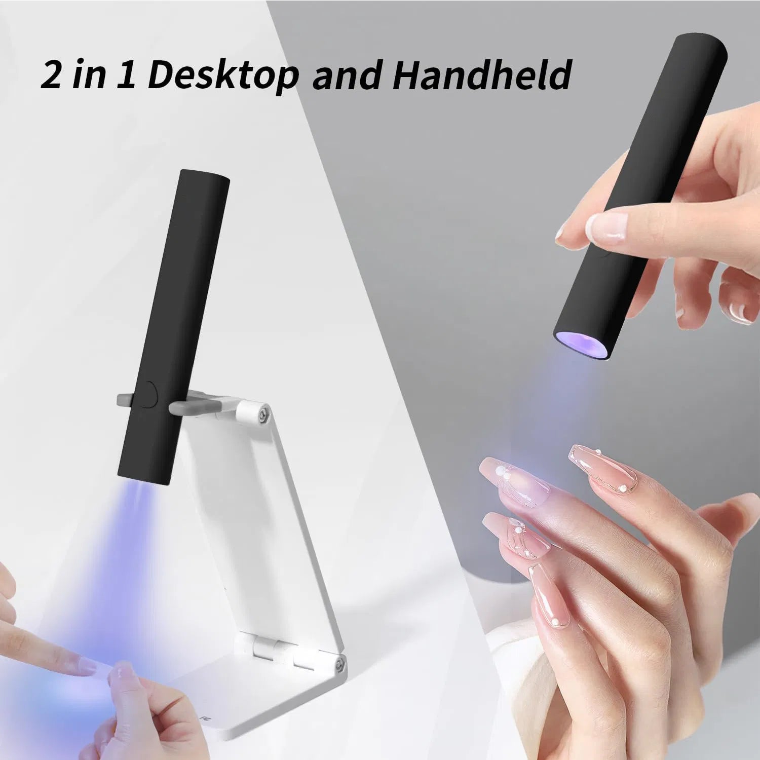 Mini UV LED Nail Lamp – Portable Cordless Gel Nail Dryer | Handheld with Foldable Stand, USB Rechargeable — Prime Trend Market