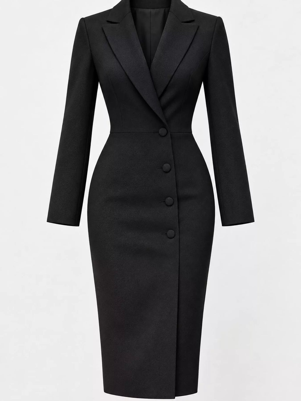 Single-Breasted Blazer Midi Dress | XS–4XL