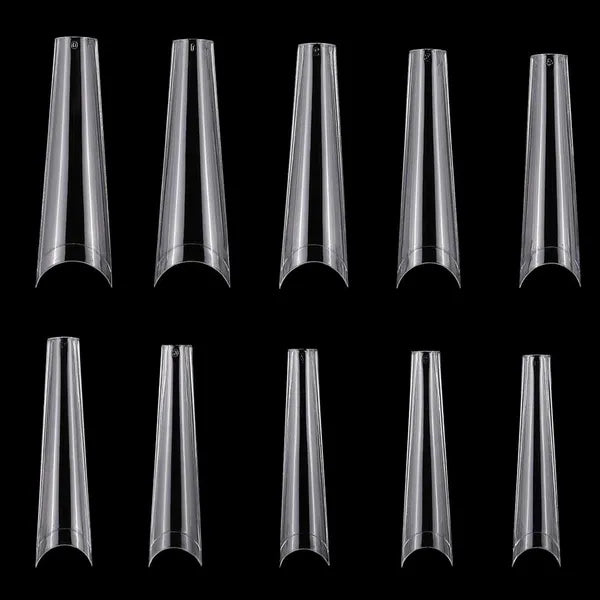 500Pcs C Curve French Nail Tips – 10 Sizes, Natural & Clear — Eliza & Tuan
