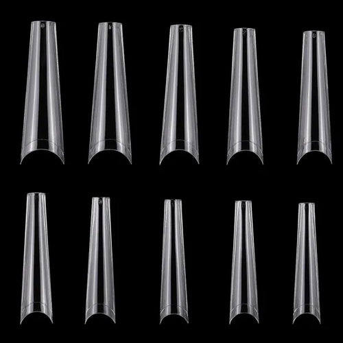 500Pcs C Curve French Nail Tips – 10 Sizes, Natural & Clear — Eliza & Tuan