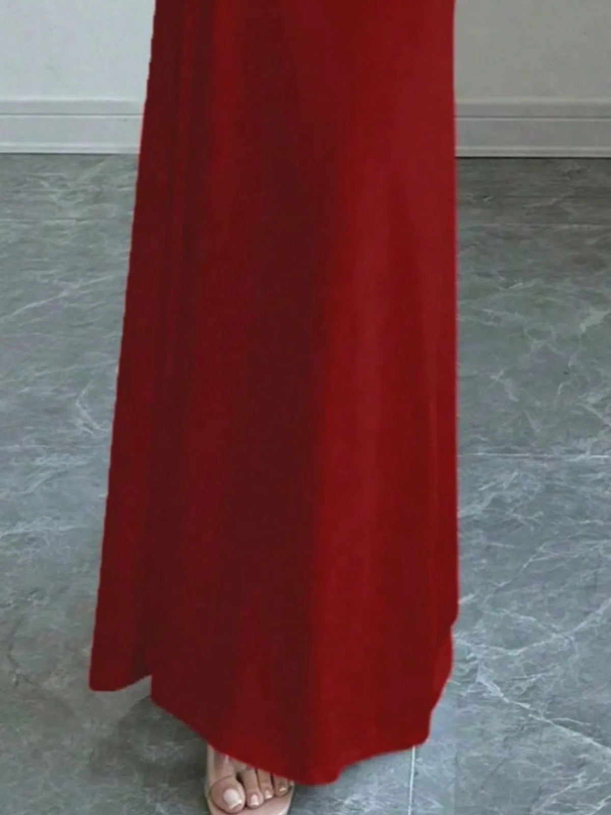 Off-Shoulder Twist-Back Long-Sleeve Bodycon Maxi Dress