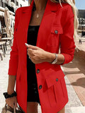 Lined Lapel-Collar Long-Sleeve Blazer