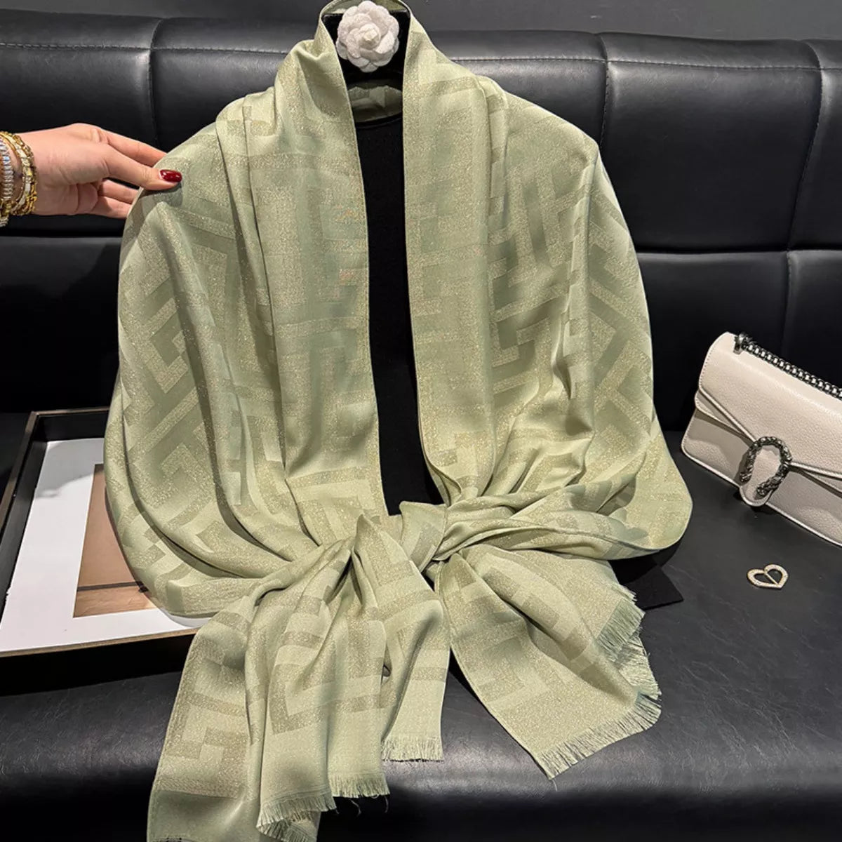 Polyester Raw-Hem Scarf