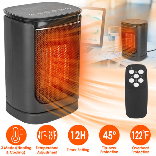 1500W Ceramic Space Heater — 3 Modes, 90° Oscillation, Remote Control & Tip-Over Protection — Prime Trend Market
