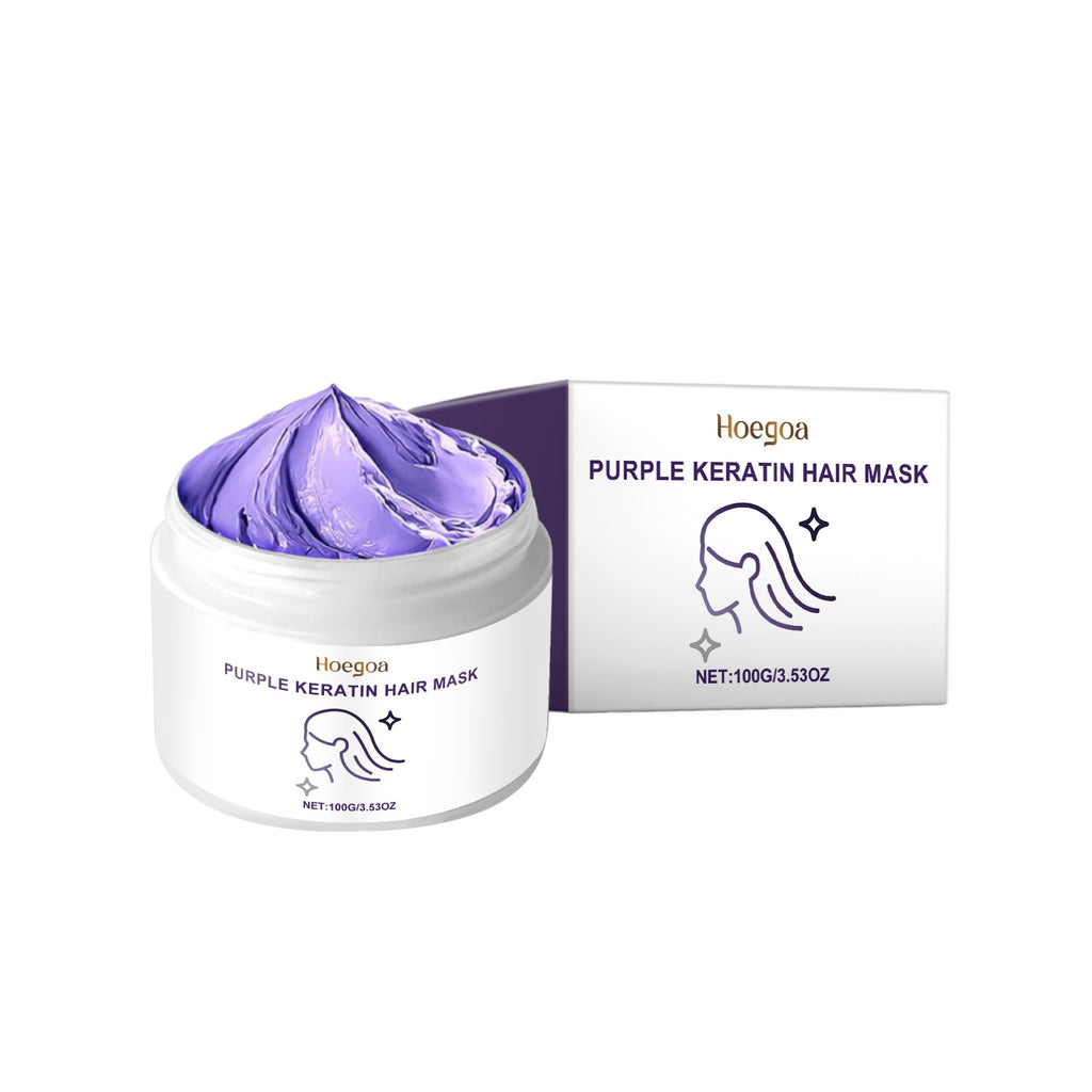 Hoegoa Keratin Purple Hair Mask — Nourishing & Moisturizing for Dry, Frizzy Hair — Prime Trend Market