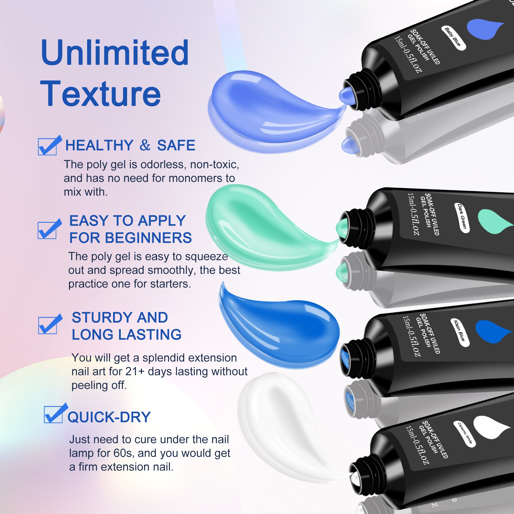 6-Color Polygel Nail Kit – UV Lamp, Slip Solution, Base & Top Coat, Tools Included — Prime Trend Market