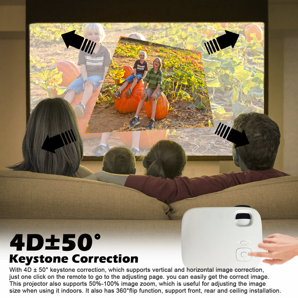 4K Smart Projector — Native 1080P, 9500 Lumens, 5G WiFi, Bluetooth 5.0, 4D Keystone — Prime Trend Market