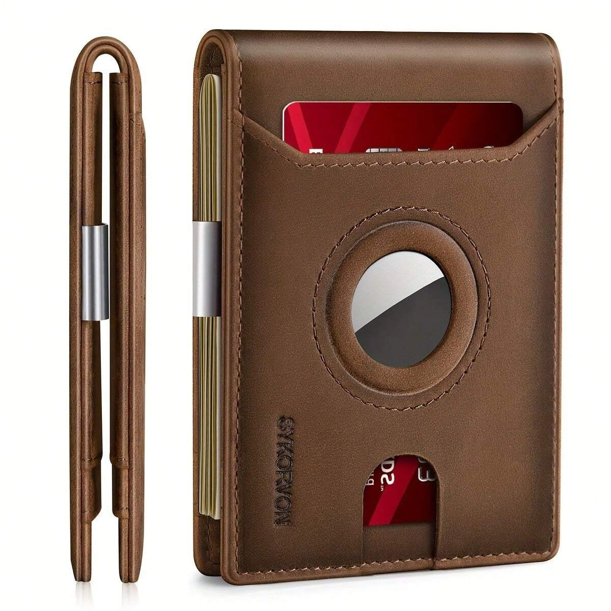 AirTag Wallet for Men – Slim Leather Bifold, RFID Blocking, Holds 11 Cards (AirTag Not Included) — Prime Trend Market