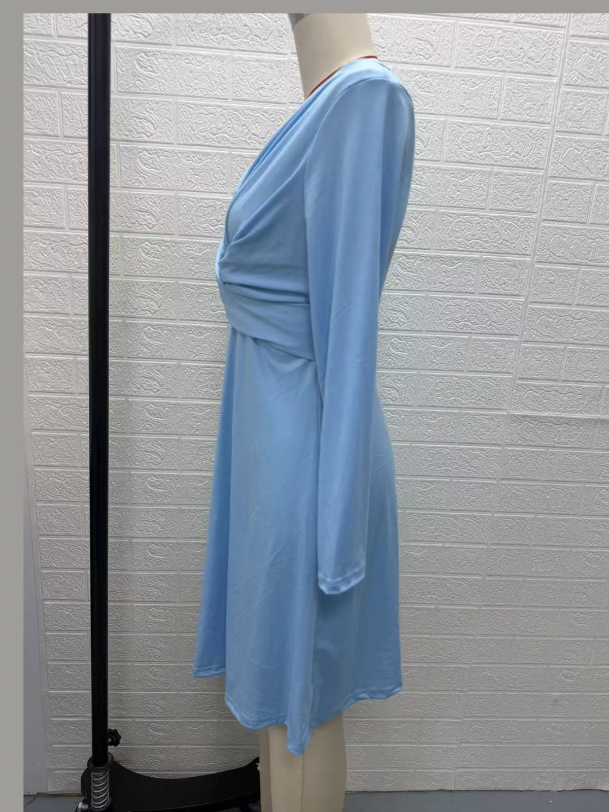 V-Neck Crisscross Ruched Dress, Long-Sleeve & Sleeveless, S–3XL