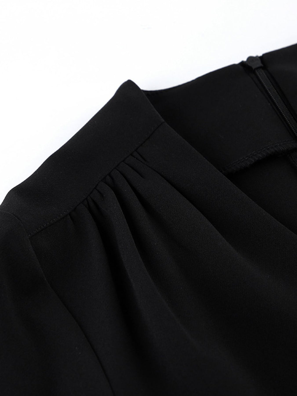 Ruched Surplice Button-Detail Mini Dress