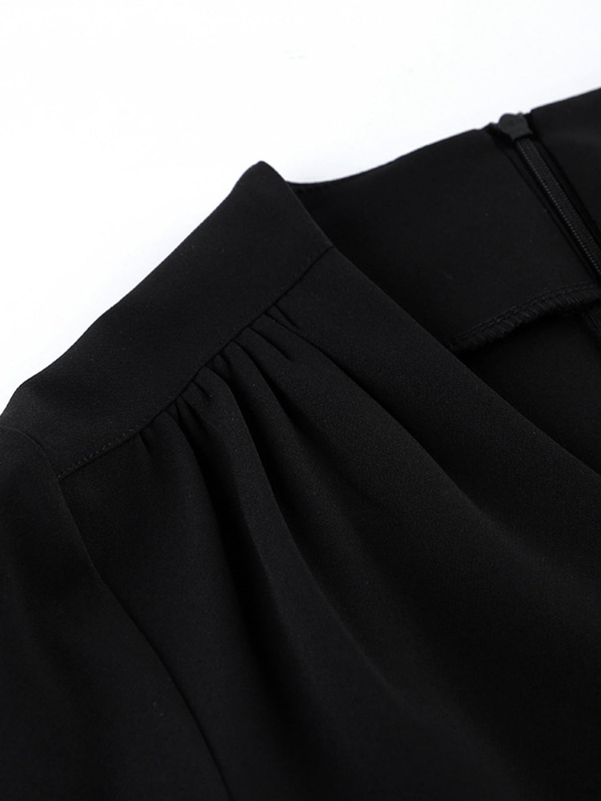 Ruched Surplice Button-Detail Mini Dress