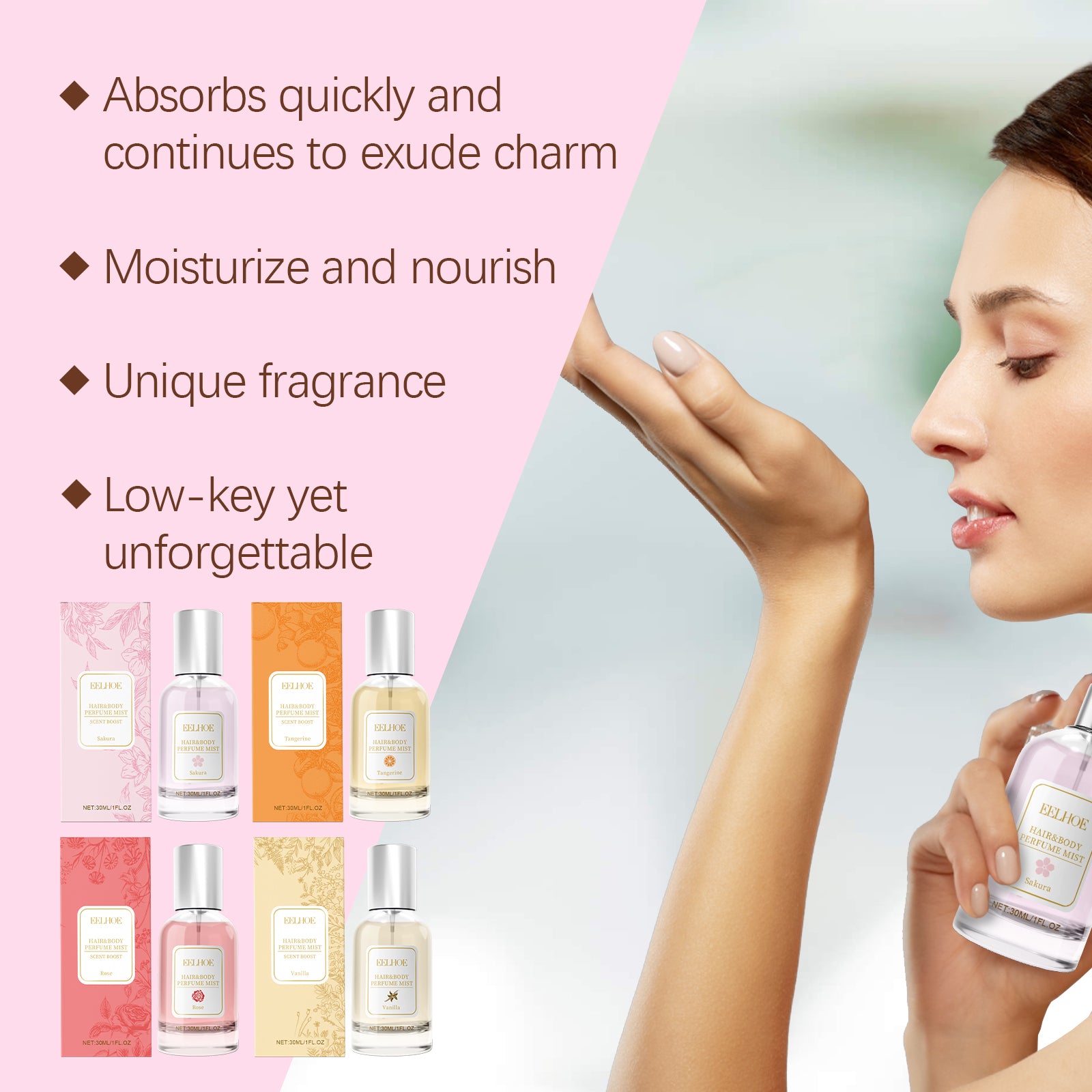 EELHOE Tangerine Body & Hair Fragrance Mist — Long-Lasting Citrus Perfume Spray for Women — Prime Trend Market
