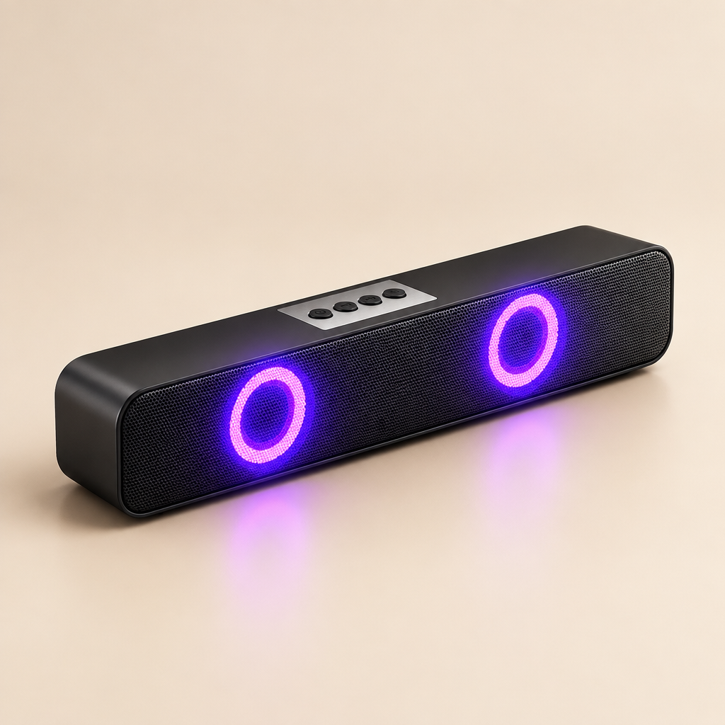 E91 RGB bluetooth speaker with dual LED rings
