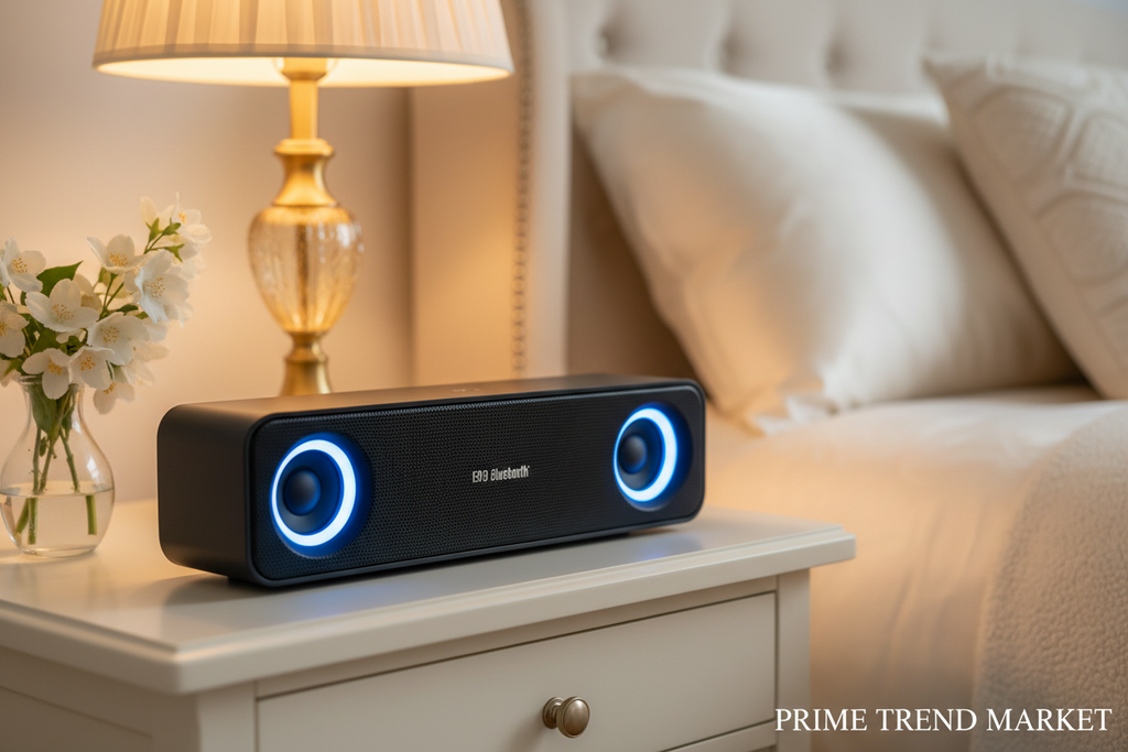 E91 RGB Bluetooth Speaker With Light — Dual Ring LED, 10W Surround Sound, TF Card, AUX, USB — Prime Trend Market