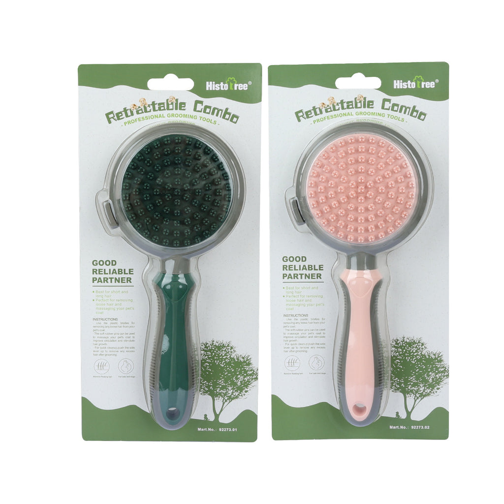 Pet Self-Cleaning Slicker Brush — Double-Sided Grooming Comb — Prime Trend Market