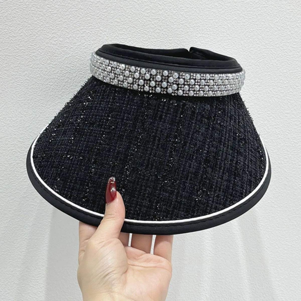 Pearl-Detail Sun Visor