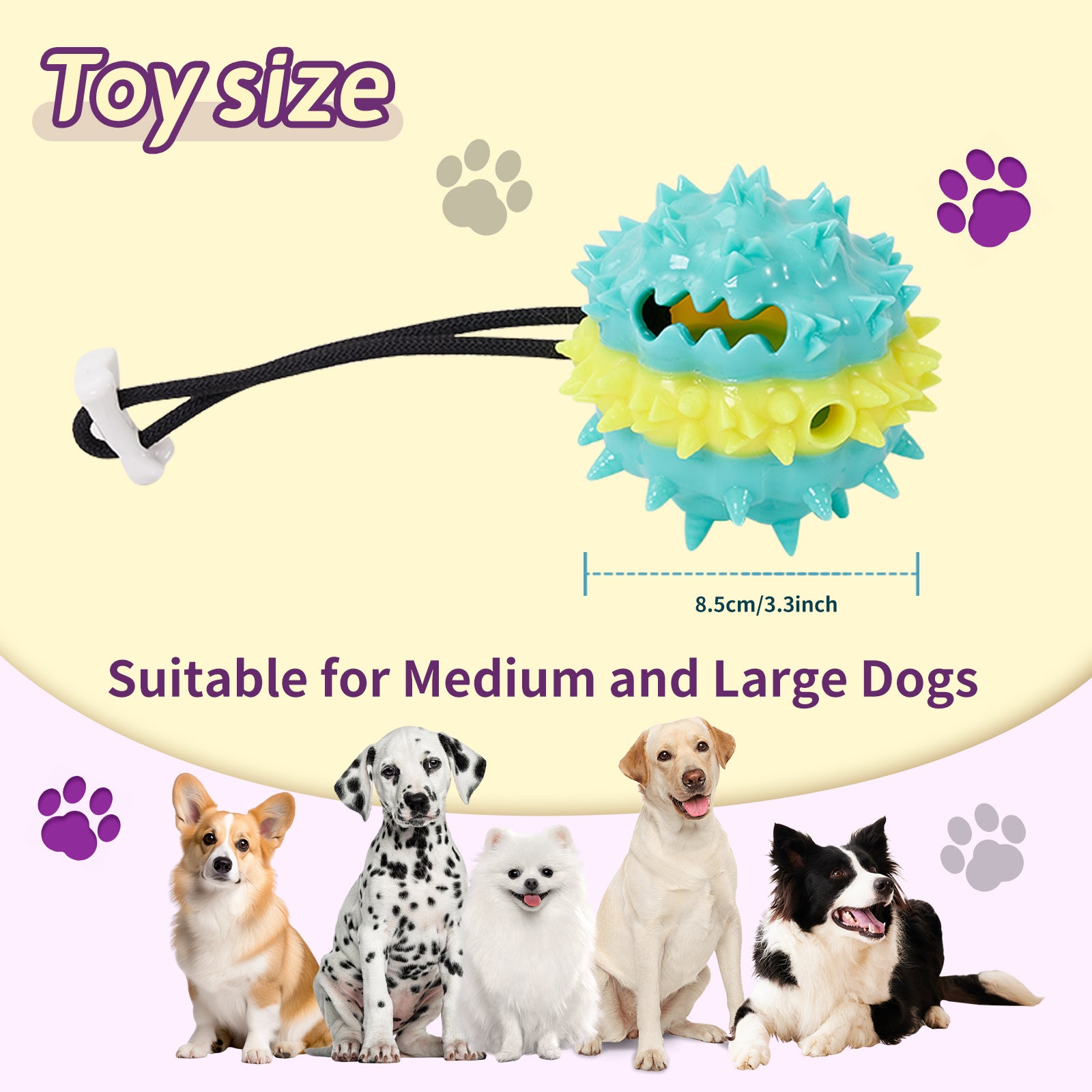 PawTreat 3-in-1 Rope Squeaky Leaking Food Ball Toy – Interactive Treat Dispenser for Cats & Dogs — Prime Trend Market