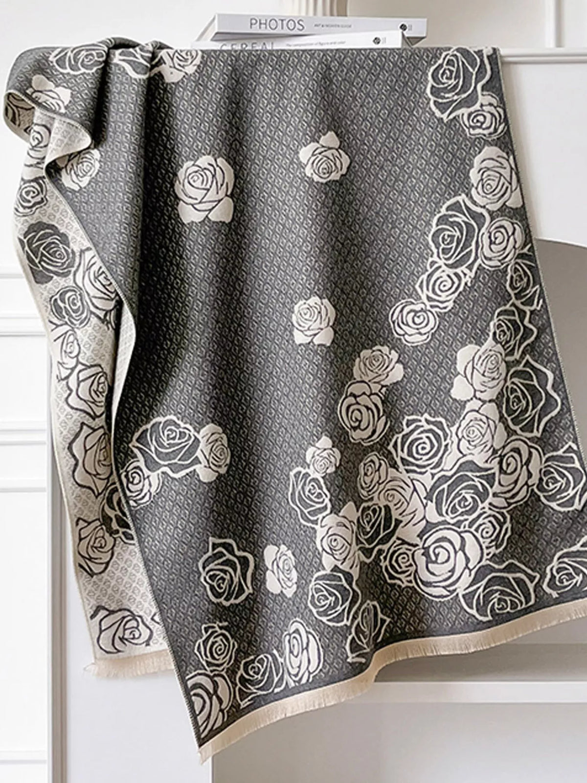 Rose-Pattern Scarf