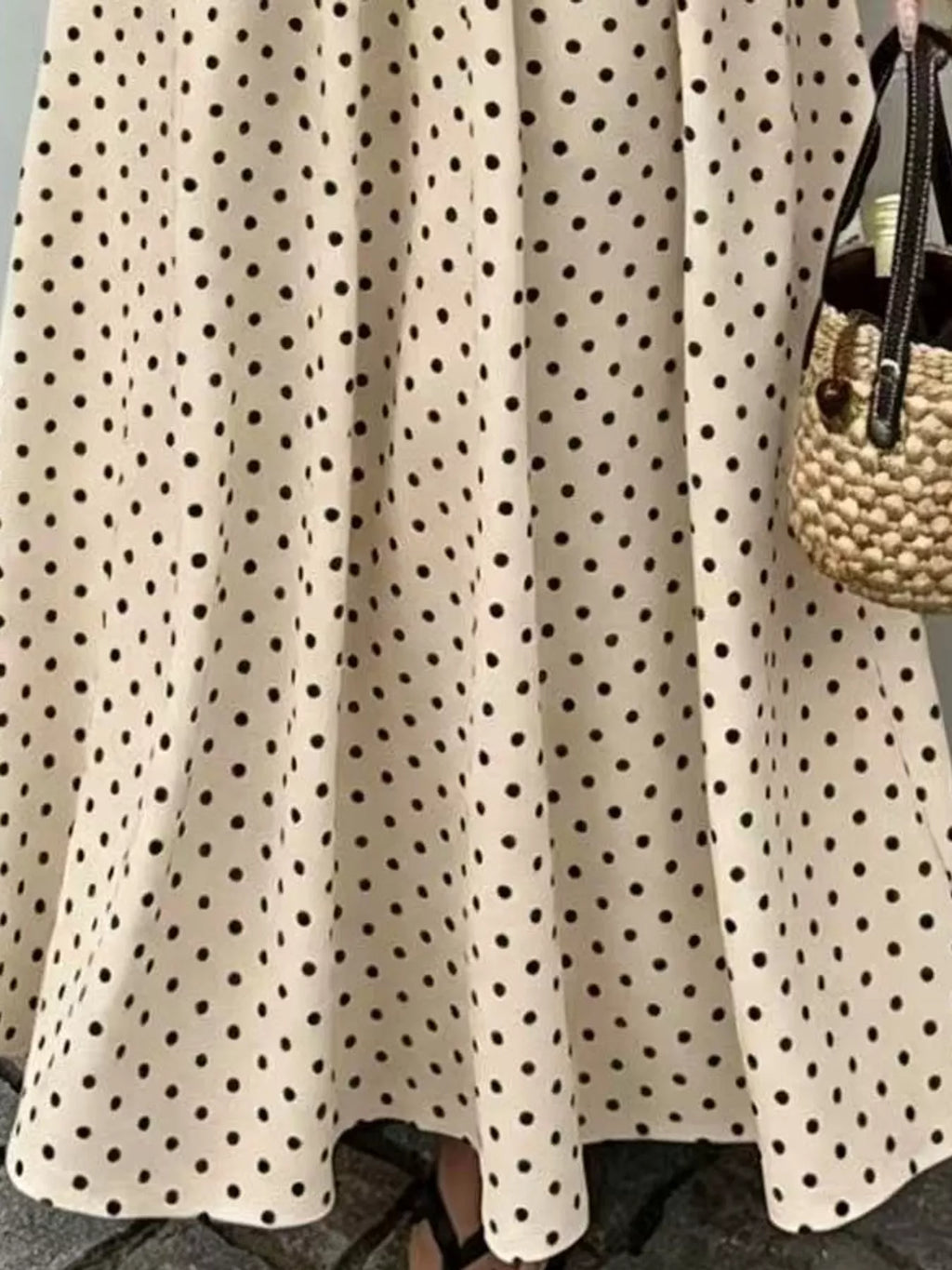 Strapless Polka-Dot Ruched Maxi Dress, S–2XL