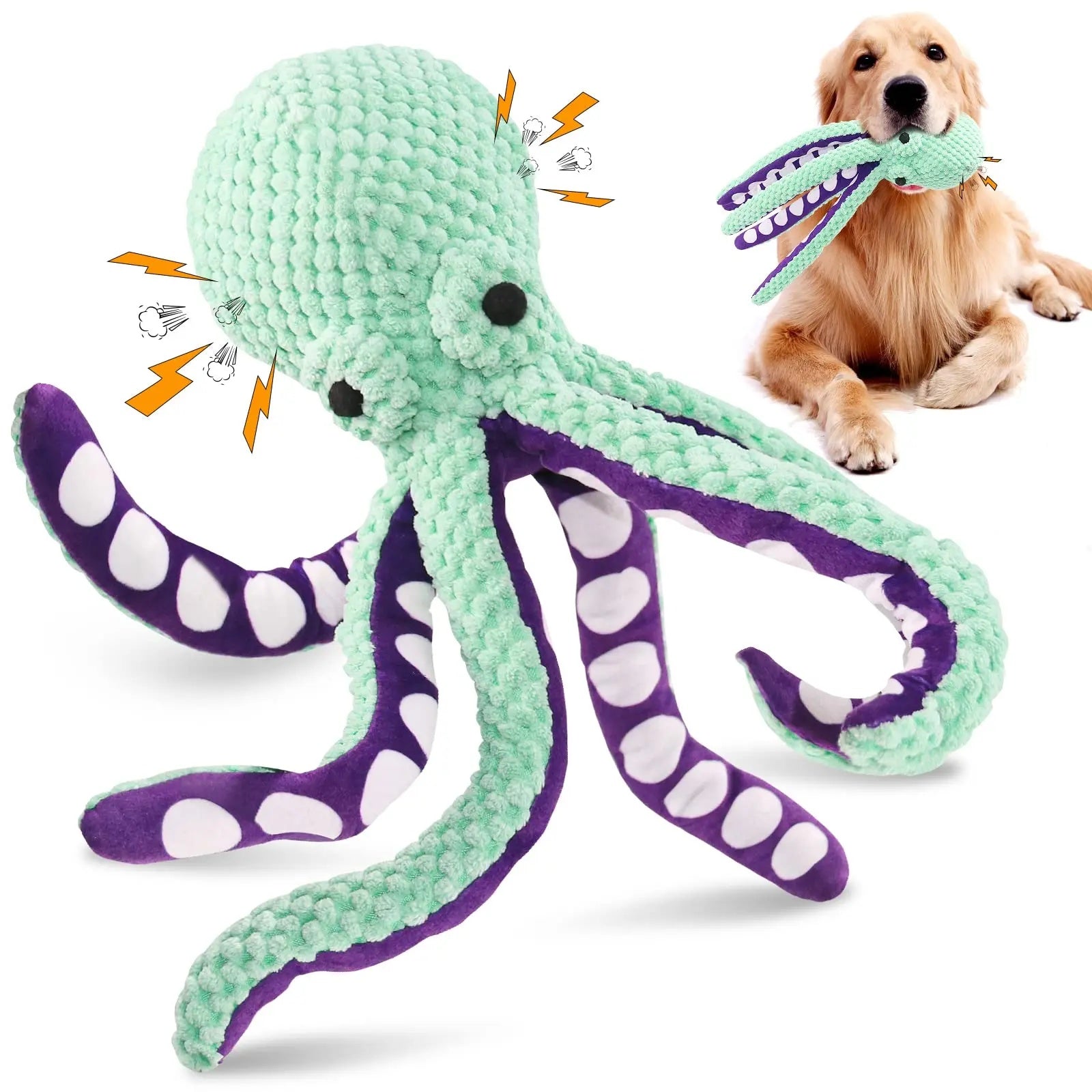 PawSqueak Octopus Shell Squeaky Chew Toy – Bite Resistant Teeth Cleaning Puzzle Toy for Cats & Dogs — Prime Trend Market