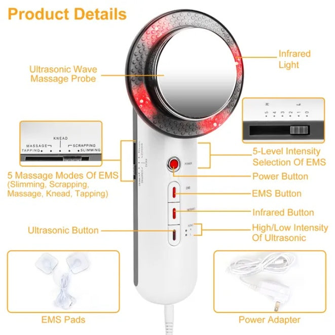 TriGlow™ 3-in-1 Ultrasonic EMS Infrared Face & Body Massager — Multi-Function Skin Rejuvenation Wand — Prime Trend Market