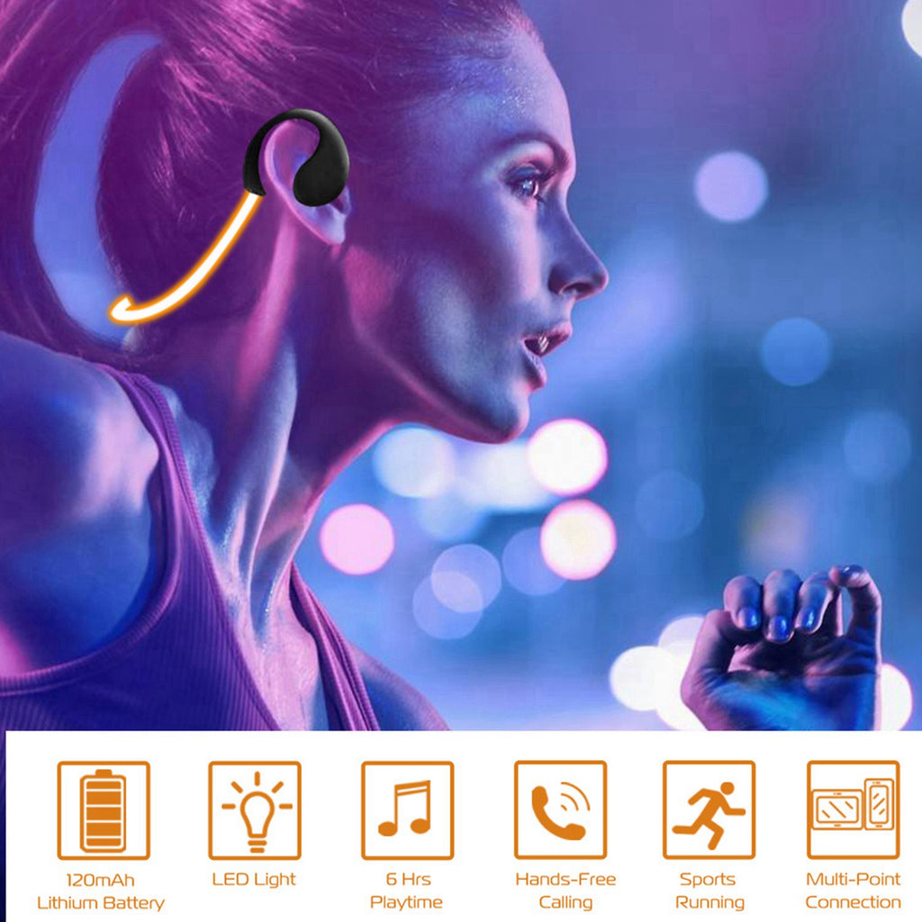 Wireless Sports Neckband Earphones — Bluetooth V4.1, LED Light, Sweat-Proof, 8Hr Battery — Eliza & Tuan
