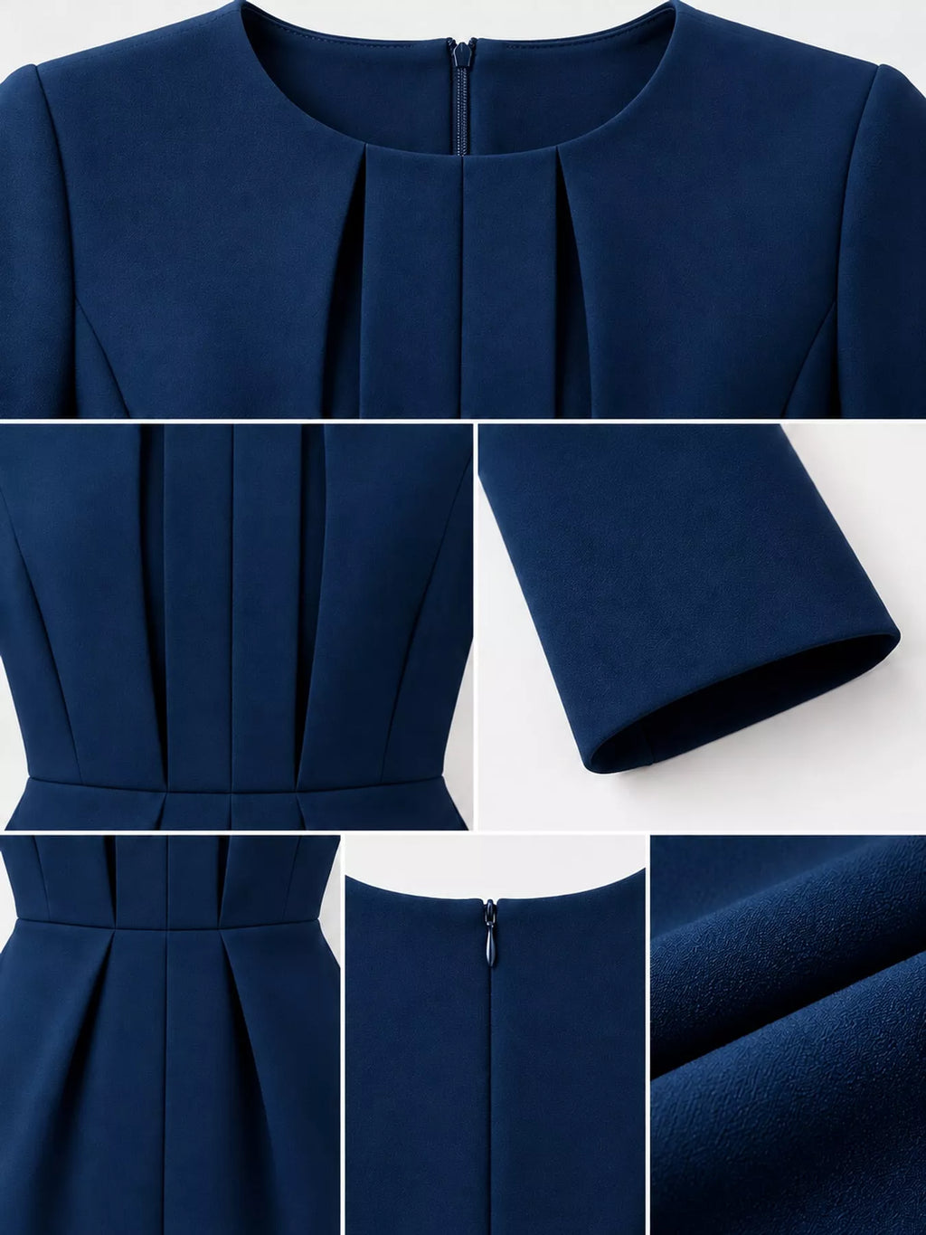 Long-Sleeve Pleated Bodycon Dress | S–3XL