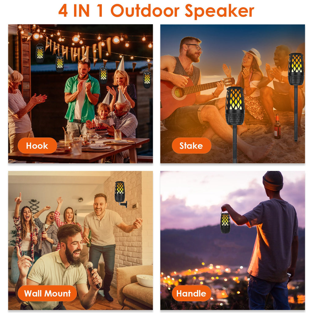 4-in-1 LED Flame Bluetooth 5.3 Speaker | Outdoor Waterproof | 10W | Sync 100 Speakers — Eliza & Tuan