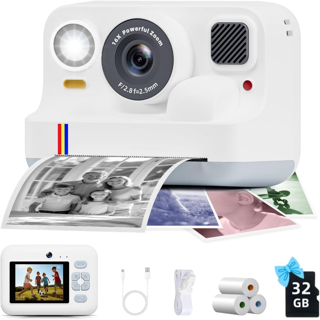 SnapPrint Pro Instant HD Color-Printing Camera — Bluetooth, 32GB & 3 Rolls Photo Paper Included — Prime Trend Market