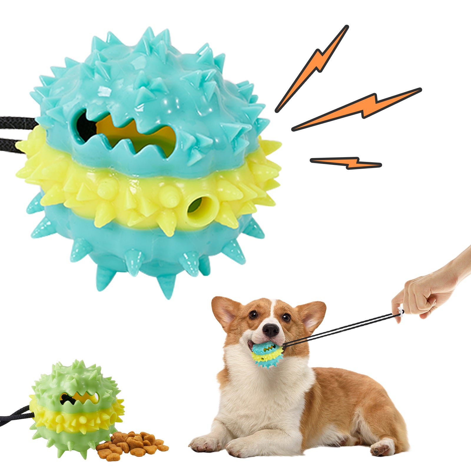 PawTreat 3-in-1 Rope Squeaky Leaking Food Ball Toy – Interactive Treat Dispenser for Cats & Dogs — Prime Trend Market