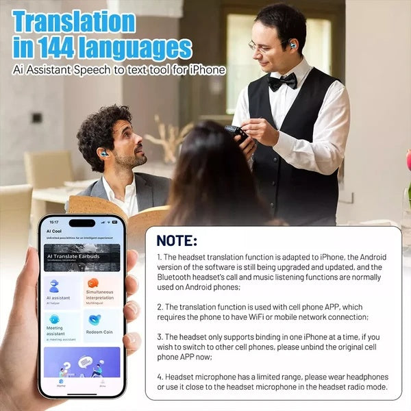 AI Translator Earbuds | 144 Languages | Real-Time Online & Offline Translation | Bluetooth 5.3 — Prime Trend Market