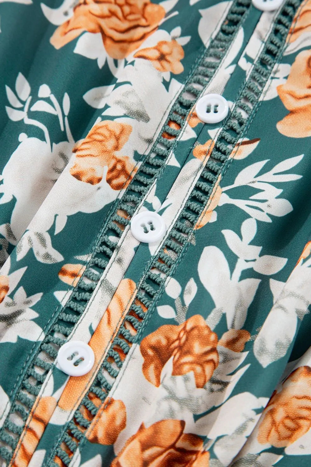 Floral V-Neck Tie-Waist Sleeveless Tiered Dress