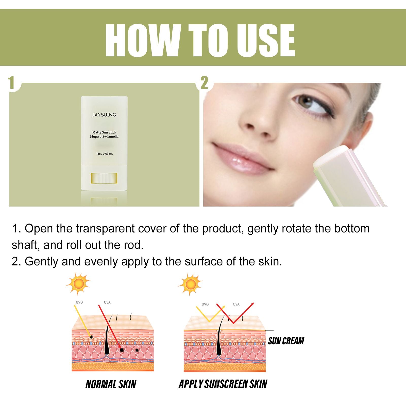 Jaysui Matte UV Protective Stick — SPF Sun Protection, Moisturizing & Skin Brightening — Prime Trend Market
