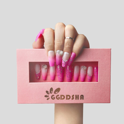 Blush Elegance Press On Nails Gift Set – Short PMMA Acrylic, Reusable, S/M/L with Box — Prime Trend Market