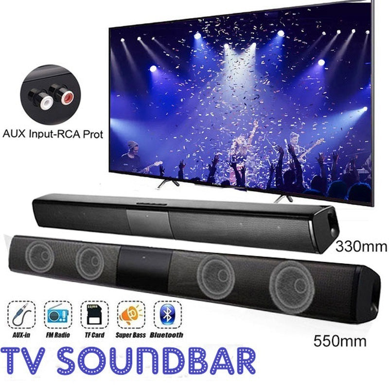 Home Theater Bluetooth Speaker System — 330mm & 550mm, Remote Control, Deep Bass, Black — Eliza & Tuan
